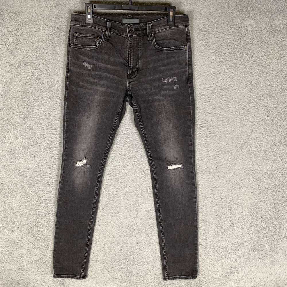 John Varvatos Distressed Gray Skinny Jeans